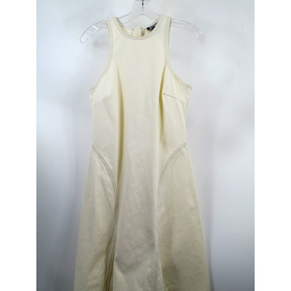 NWOT FUTURE COLLECTIVE Maxi Racerback Denim Dress Women Size 4 Ivory Sleeveless - Picture 5 of 16